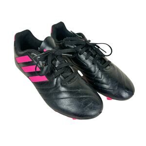 Adidas Black Pink 3 Stripe Goletto VII FG Lace Up Rubber Soccer Cleats Men's 5